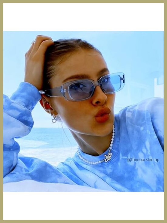 32 Pack Retro Rectangle Sunglasses Classic Square Eyewear Matte Clear Narrow